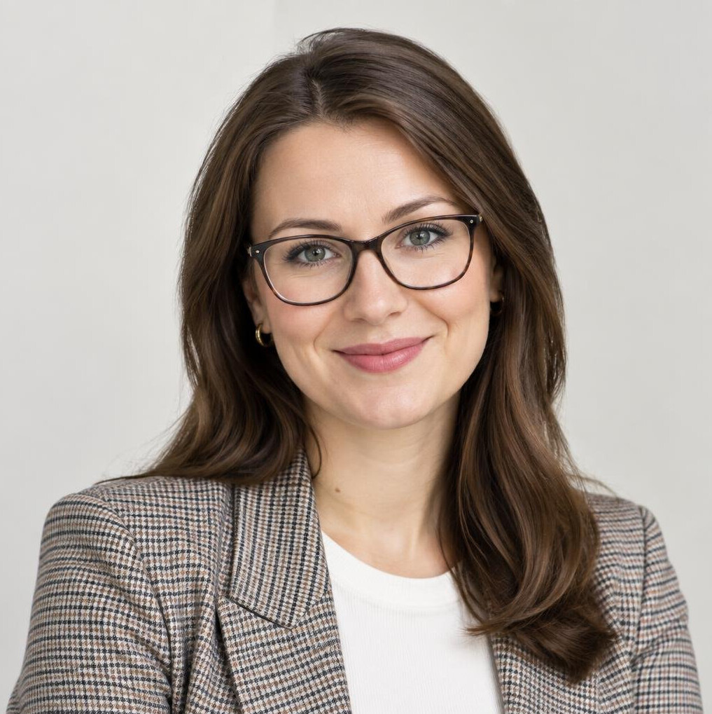 Portrait of a Polish woman with glasses, social media specialist